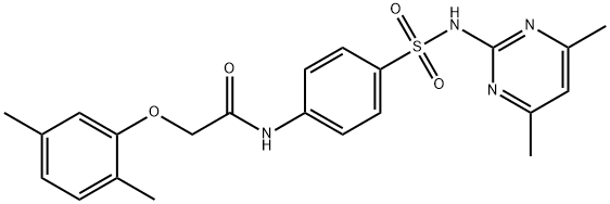 2-(2,5-dimethylphenoxy)-N-(4-{[(4,6-dimethyl-2-pyrimidinyl)amino]sulfonyl}phenyl)acetamide 结构式