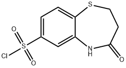 4-oxo-2,3,4,5-tetrahydro-1,5-benzothiazepine-7-sulfonyl chloride(SALTDATA: FREE) 结构式