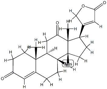 14-Hydroxy-3,12-dioxocarda-4,20(22)-dienolide 结构式