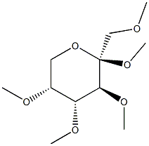 Methyl 1-O,3-O,4-O,5-O-tetramethyl-β-D-fructopyranoside 结构式