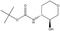 反式-4-(BOC-氨基)四氢-2H-吡喃-3-醇 结构式