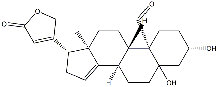 3β,5-Dihydroxy-19-oxocarda-14,20(22)-dienolide 结构式