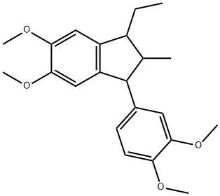 1-(3,4-二甲氧基苯甲酰基)-3乙基-5,6-二甲氧基-2甲基-2,3-二氢-1H-茚 结构式