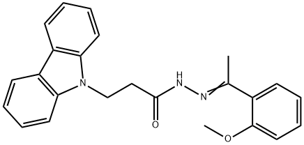 (E)-3-(9H-carbazol-9-yl)-N-(1-(2-methoxyphenyl)ethylidene)propanehydrazide 结构式