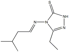 3H-1,2,4-Triazole-3-thione,5-ethyl-2,4-dihydro-4-[(3-methylbutylidene)amino]-(9CI) 结构式