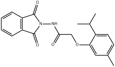 N-(1,3-dioxo-1,3-dihydro-2H-isoindol-2-yl)-2-(2-isopropyl-5-methylphenoxy)acetamide 结构式