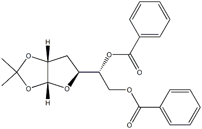 5-O,6-O-Dibenzoyl-1-O,2-O-isopropylidene-3-deoxy-α-D-ribo-hexofuranose 结构式