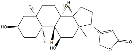 3α,11α,14-Trihydroxy-5β-card-20(22)-enolide 结构式