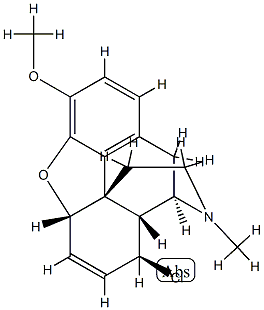 8β-Chloro-6,7-didehydro-4,5α-epoxy-3-methoxy-17-methylmorphinan 结构式