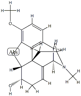 (5alpha,6alpha)-8,14-didehydro-4,5-epoxy-3-methoxy-17-methylmorphinan-6-ol 结构式