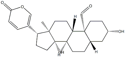 3β,14-Dihydroxy-19-oxo-5α-bufa-20,22-dienolide 结构式