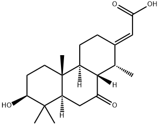 [(1R,2E,4aβ,4bα,7α,8aβ,10aα)-Tetradecahydro-7-hydroxy-1,4b,8,8-tetramethyl-10-oxophenanthren-2-ylidene]acetic acid 结构式
