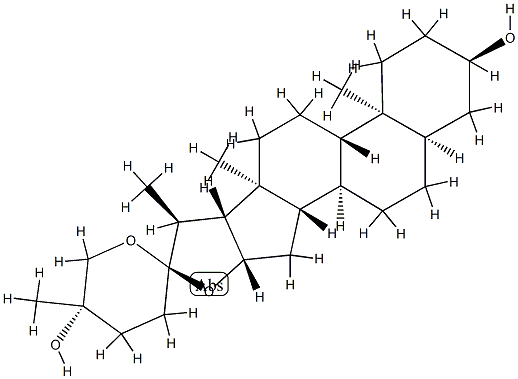 (25S)-5β-Spirostane-3α,25-diol 结构式