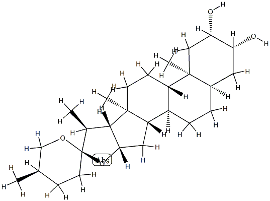 (25R)-5β-Spirostane-2β,3β-diol 结构式