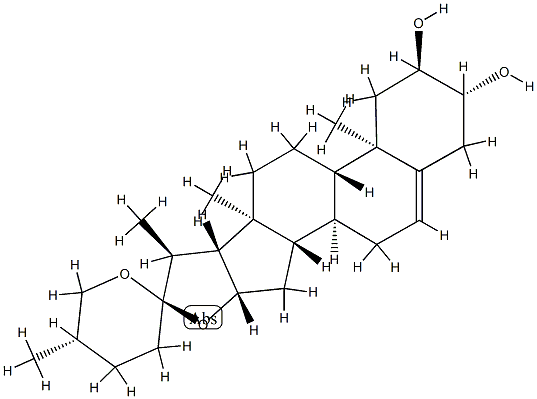 (25S)-Spirost-5-ene-2α,3β-diol 结构式
