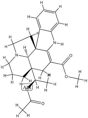 (20R)-20-Acetoxy-2,3-didehydroaspidospermidine-3-carboxylic acid methyl ester 结构式