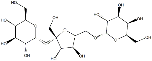 6-O-α-D-Galactopyranosyl-β-D-fructofuranosyl α-D-glucopyranoside 结构式