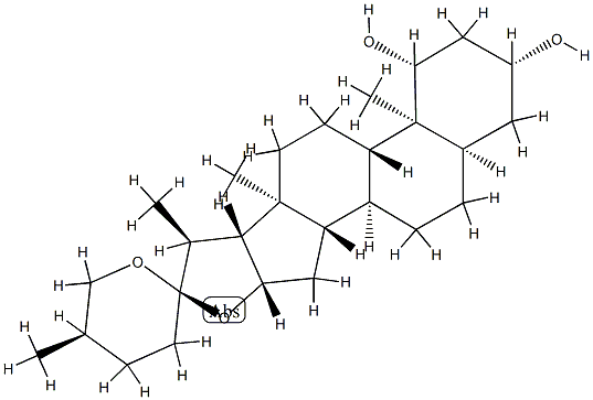 (25R)-5β-Spirostane-1β,3β-diol 结构式