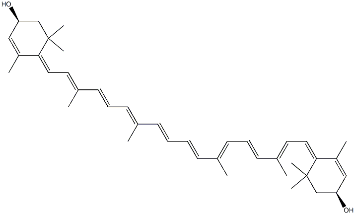 (3S,3'S)-4',5'-Didehydro-4,5'-retro-β,β-carotene-3,3'-diol 结构式