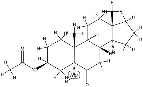 6-Oxoandrostane-3β,5α-diol 3-acetate 结构式