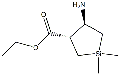 Silacyclopentane-3-carboxylic acid, 4-amino-1,1-dimethyl-, ethyl ester, (3R,4S)-rel- (9CI) 结构式