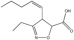 5-Isoxazolecarboxylicacid,3-ethyl-4,5-dihydro-4-(1Z)-1-pentenyl-(9CI) 结构式