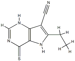 1H-Pyrrolo[3,2-d]pyrimidine-7-carbonitrile,6-ethyl-4,5-dihydro-4-thioxo-(9CI) 结构式