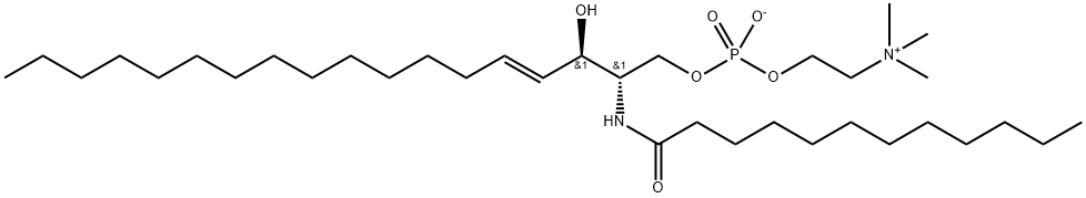 N-LAUROYL-D-ERYTHRO-SPHINGOSYLPHOSPHORYLCHOLINE;12:0 SM (D18:1/12:0) 结构式