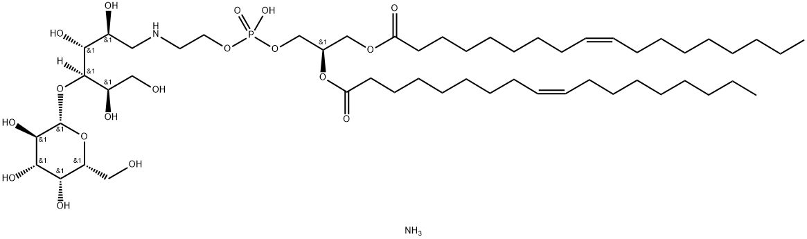 1,2-DIOLEOYL-SN-GLYCERO-3-PHOSPHOETHANOLAMINE-N-LACTOSYL (AMMONIUM SALT);18:1 LACTOSYL PE 结构式