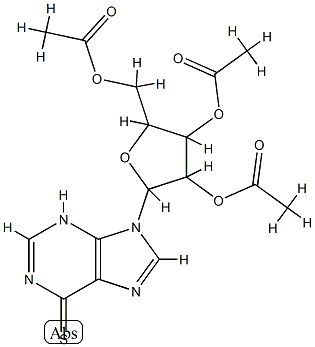 [3,4-diacetyloxy-5-(6-sulfanylidene-3H-purin-9-yl)oxolan-2-yl]methyl a cetate 结构式