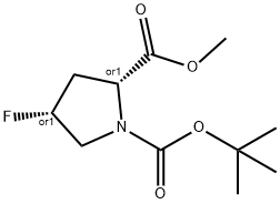 (2S,4S)-1-tert-butyl 2-methyl 4-fluoropyrrolidine-1,2-dicarboxylate 结构式