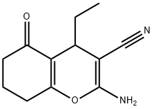 4H-1-Benzopyran-3-carbonitrile,2-amino-4-ethyl-5,6,7,8-tetrahydro-5-oxo-(9CI) 结构式