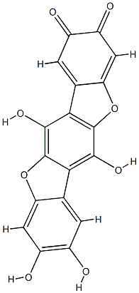 2,3,8,9-Tetrahydroxybenzo[1,2-b:4,5-b']bisbenzofuran-6,12-dione 结构式