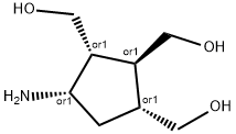 1,2,3-Cyclopentanetrimethanol,4-amino-,(1R,2S,3R,4S)-rel-(9CI) 结构式