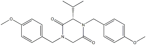 (S)-N,N&#39-bis(p-methoxybenzyl)-3-isopropyl-piperazine-2,5-dione 结构式