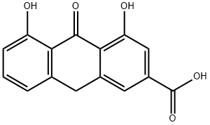 4,5-二羟基-10-氧代-9,10-二氢蒽-2-甲酸 结构式