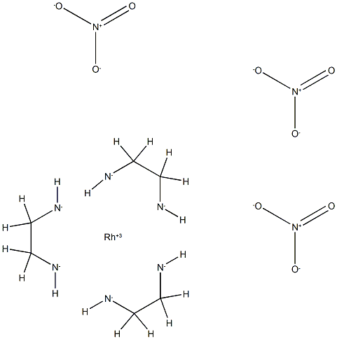 三(乙二胺)硝酸铑(III) 结构式