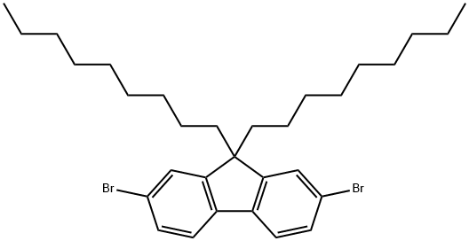 2,7-二溴-9,9'-二辛基芴 结构式