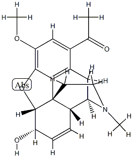 1-(3-Methoxy-6α-hydroxy-17-methyl-4,5α-epoxy-7,8-didehydromorphinan-1-yl)ethanone 结构式