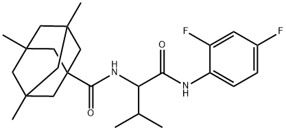 Tricyclo[3.3.1.13,7]decane-1-carboxamide, N-[1-[[(2,4-difluorophenyl)amino]carbonyl]-2-methylpropyl]-3,5,7-trimethyl- (9CI) 结构式