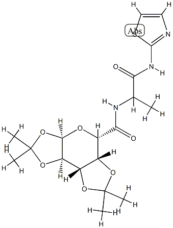 alpha-D-Galactopyranuronamide,1,2:3,4-bis-O-(1-methylethylidene)-N-[1-methyl-2-oxo-2-(2-thiazolylamino)ethyl]-(9CI) 结构式