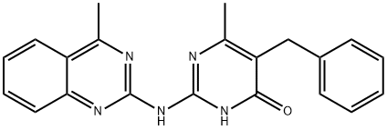 5-benzyl-6-methyl-2-[(4-methylquinazolin-2-yl)amino]pyrimidin-4(1H)-one 结构式
