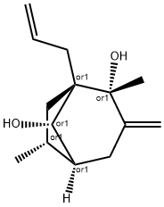 Bicyclo[3.2.1]octane-2,8-diol, 2,6-dimethyl-3-methylene-1-(2-propenyl)-, (1R,2R,5S,6R,8S)-rel- (9CI) 结构式