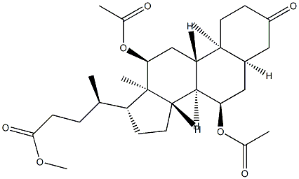 7α,12α-Diacetoxy-3-oxo-5β-cholan-24-oic acid methyl ester 结构式