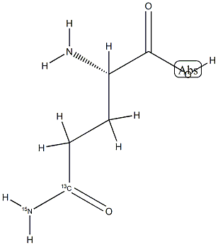 L-GLUTAMINE-5-13C,15N HYDROCHLORIDE 结构式