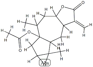 7a-(Acetyloxy)-1a,7-dimethyl-3-methylene-1b,2,2a,3,5a,6,7,7a,8,8a-decahydrooxireno[2,3]azuleno[6,5-b]furan-4(1aH)-one 结构式