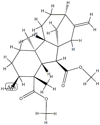2β-Hydroxy-1,4aα-dimethyl-8-methylenegibbane-1α,10β-dicarboxylic acid dimethyl ester 结构式