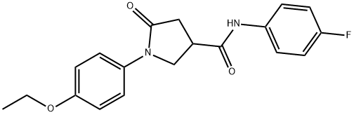 1-(4-ethoxyphenyl)-N-(4-fluorophenyl)-5-oxo-3-pyrrolidinecarboxamide 结构式