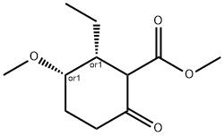 Cyclohexanecarboxylic acid, 2-ethyl-3-methoxy-6-oxo-, methyl ester, (2R,3S)-rel- (9CI) 结构式