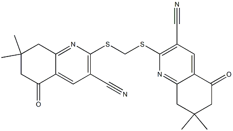 2,2-(methylenebis(sulfanediyl))bis(7,7-dimethyl-5-oxo-5,6,7,8-tetrahydroquinoline-3-carbonitrile) 结构式